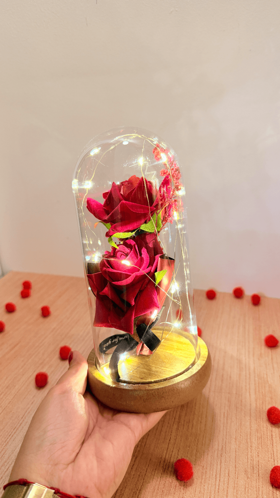 Rosa eterna com led